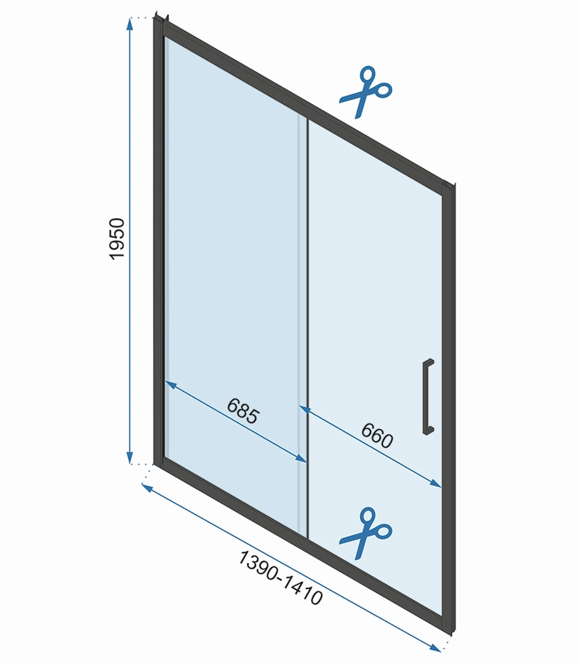 Cabina dus REA Rapid Slide Chrome Usa: 100 Perete: 100 10