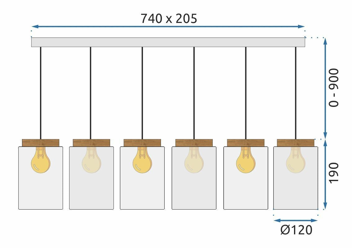 Lampă Suspendată APP1813-6CP Frosted Grey  7