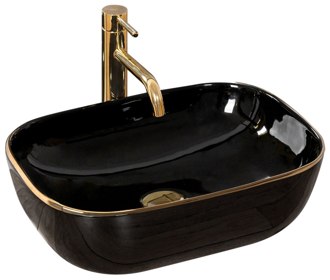 Lavoar pentru blat Rea Belinda Black Gold 1