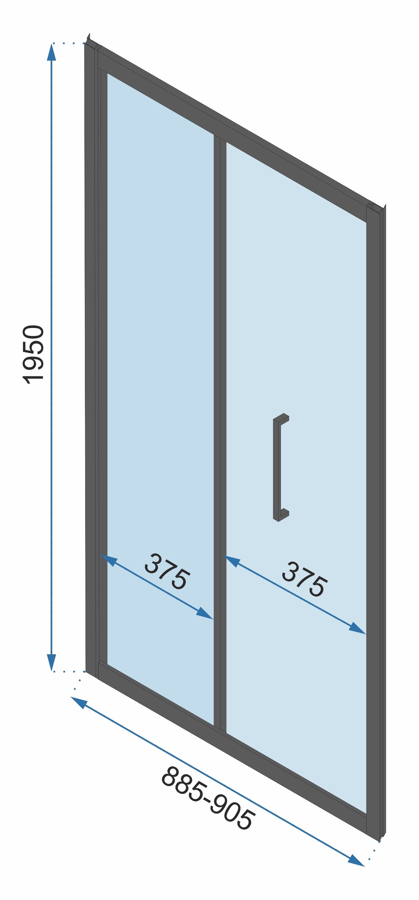 Cabina de dus de perete Rapid Fold Usa:100 x Perete:100 15