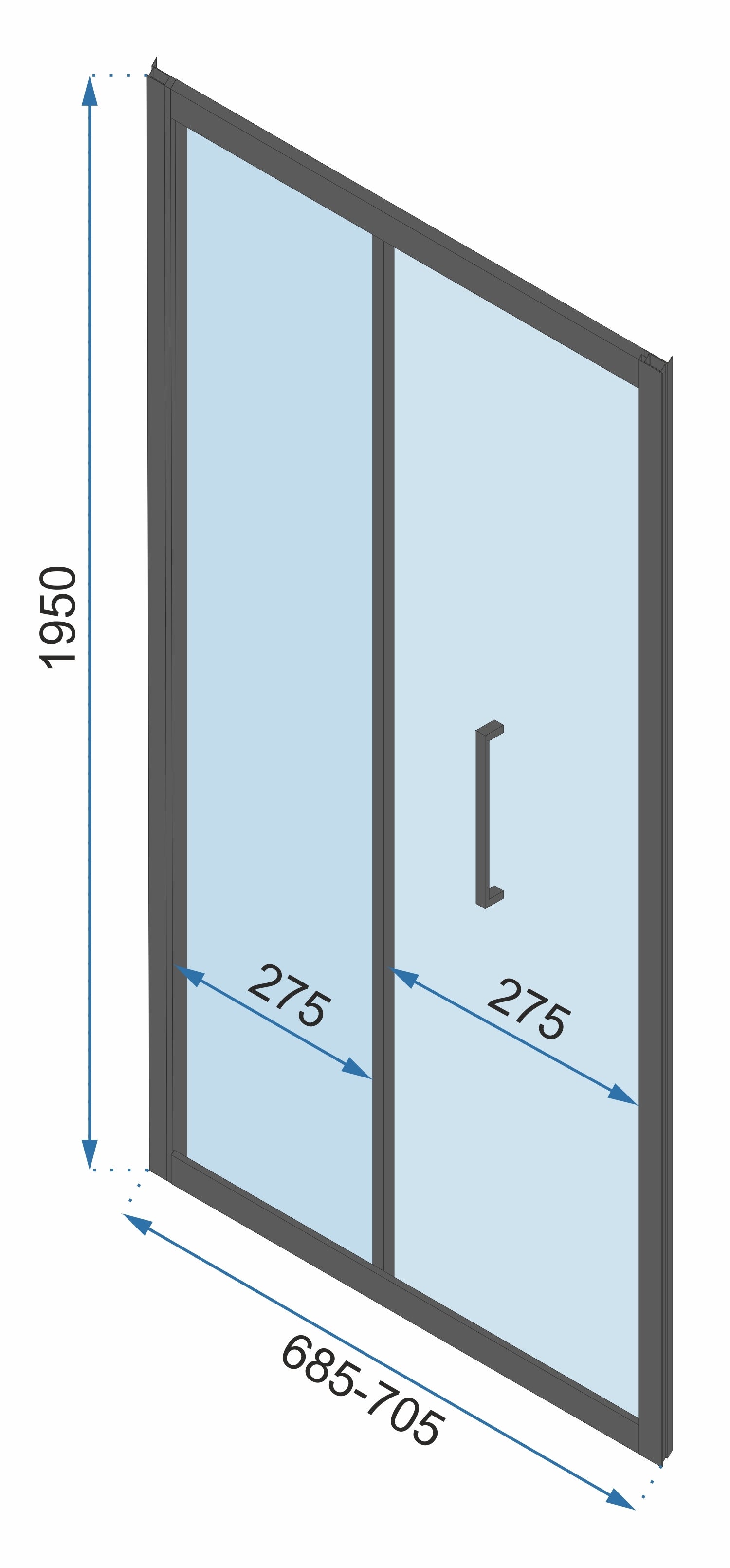 Cabina de dus de perete Rapid Fold Usa:100 x Perete:100 13